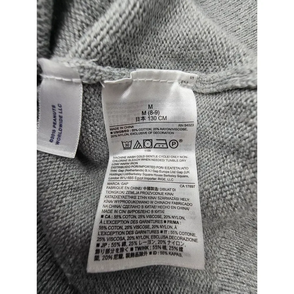 Gap x Peanuts Girl's Size 8 Grey Woodstock Sweater Dress